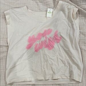 Aerie Pink and Cream Graphic Tee